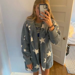 HOODED FUZZY STAR JACKET